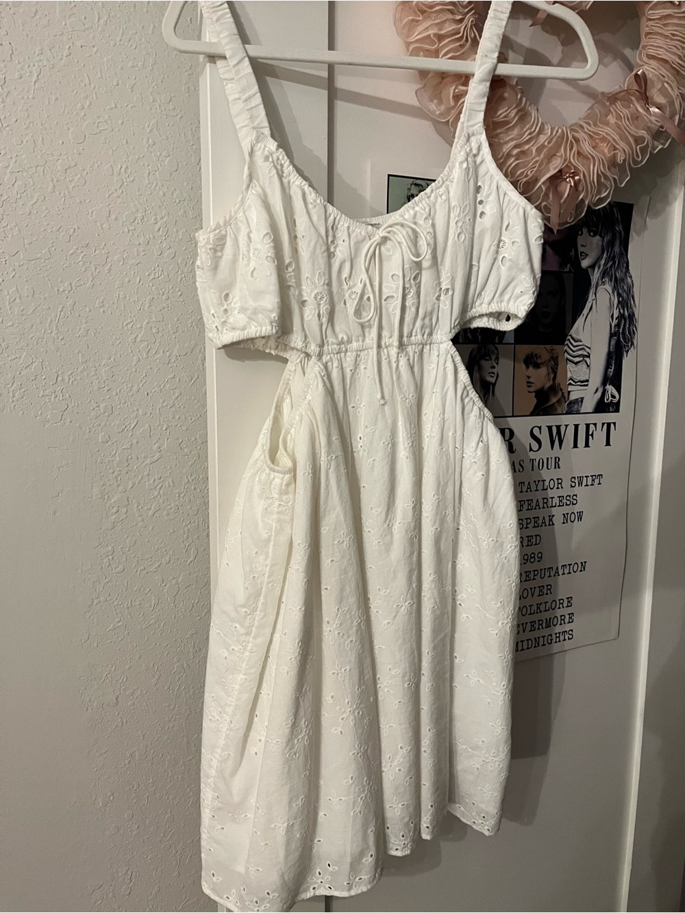 White Cut-Out Eyelet Sundress - Women Dresses